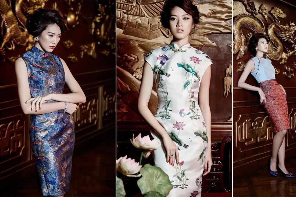 Яркие платья ципао