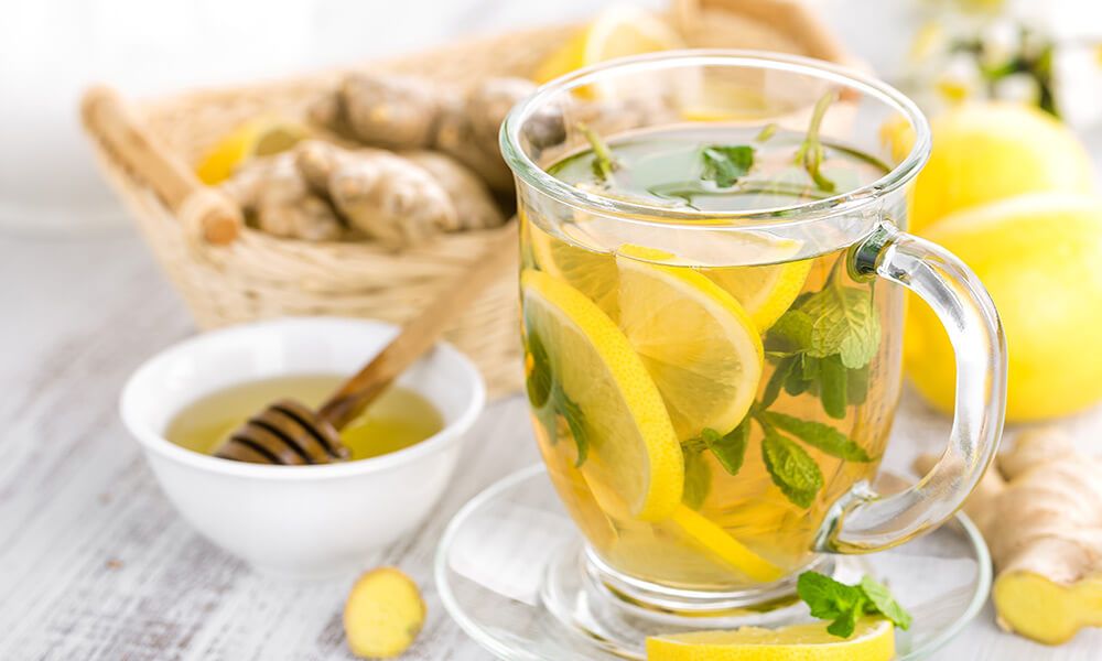 Лечебный чай с лимоном и мятой